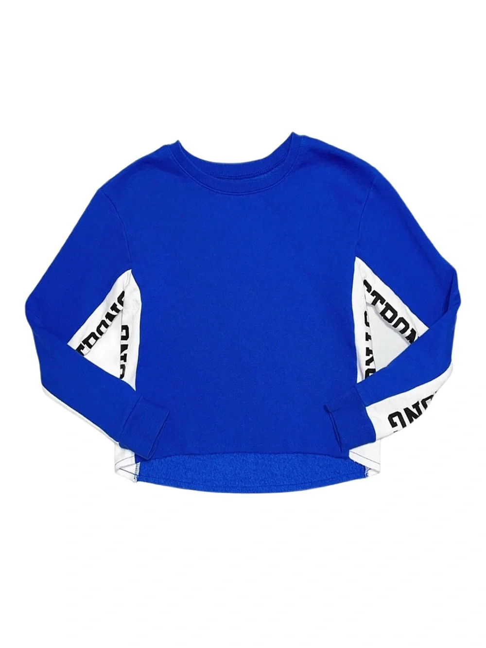 JUSTICE Active Girl's Long Sleeve Sweatshirt Blue And White Size 12